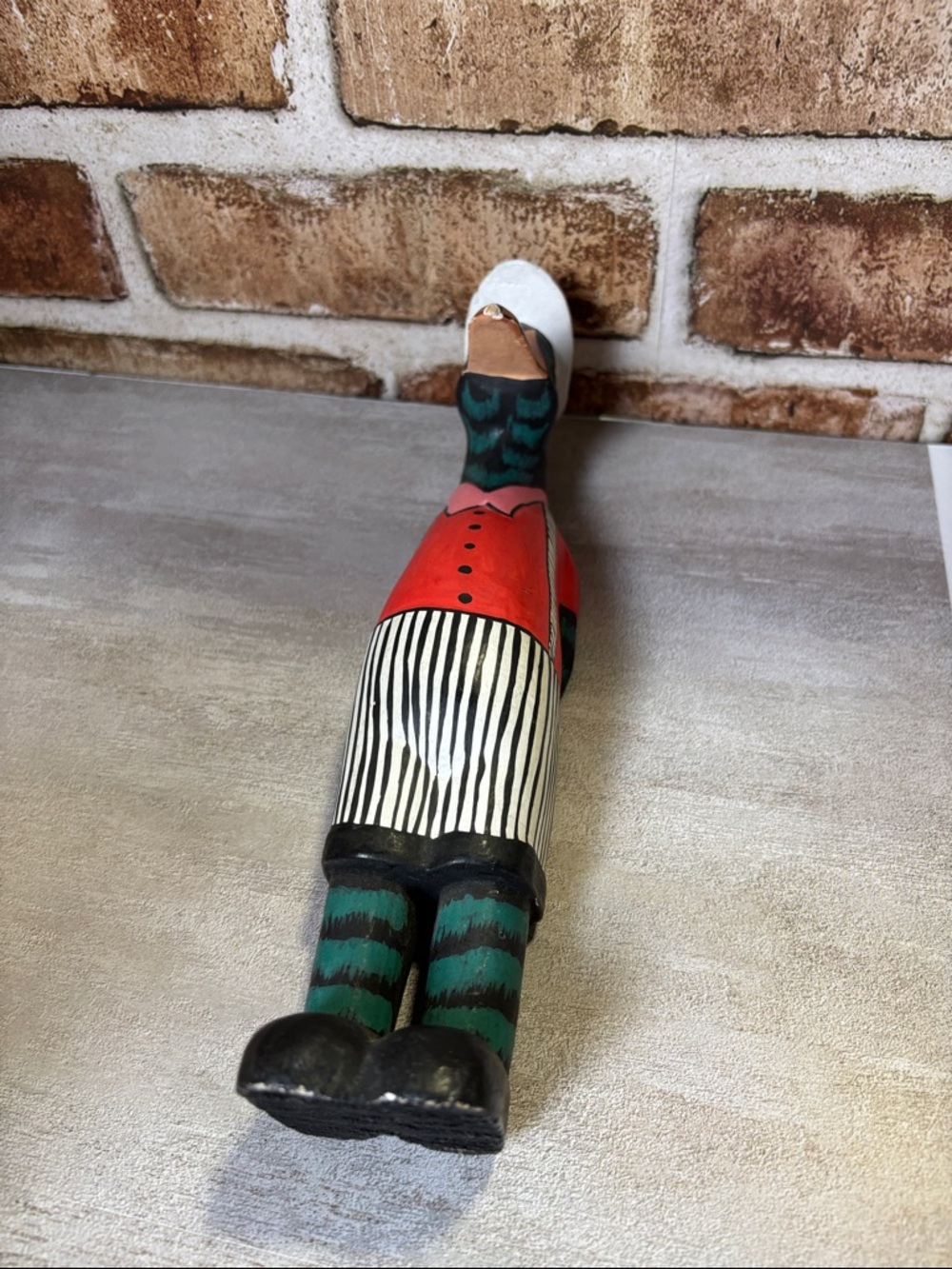 Duck Man Hand-Painted 10 Inch Decorative Duck Figurine in Red, Pink & Green - Picture 9 of 11
